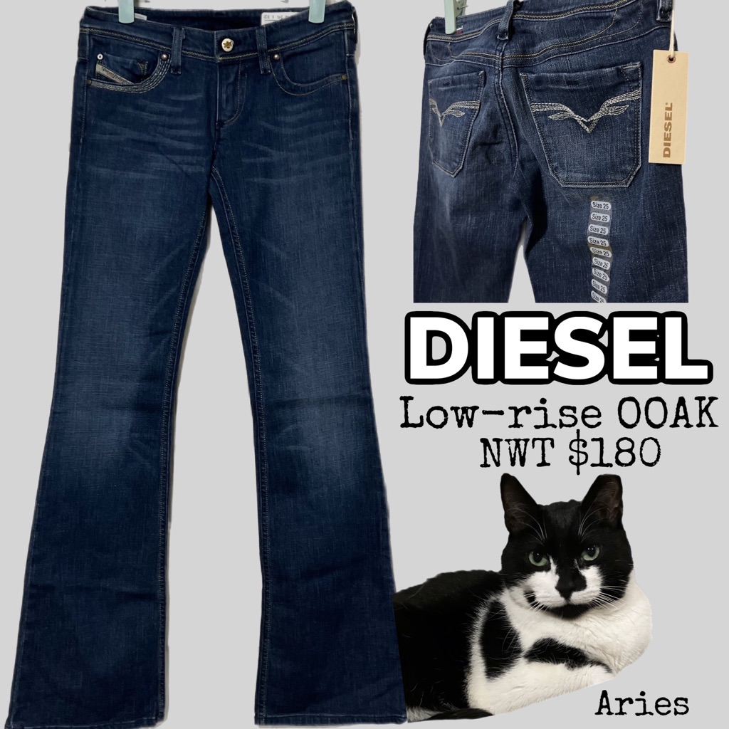 Nwt 180 Diesel  Lowrise Bootcut  Dark Wash Denim